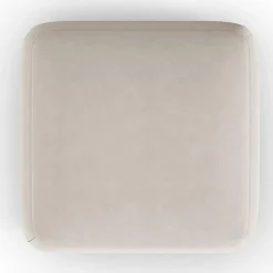 Mazzini Sofas Pouf Velours Jasmin beige - 75x75x36 cm