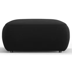 Mazzini Sofas Pouf Velours Jasmin noir - 75x75x36 cm