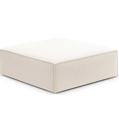 Mazzini Sofas Pouf Velours Vanda beige clair - 100x80x36 cm