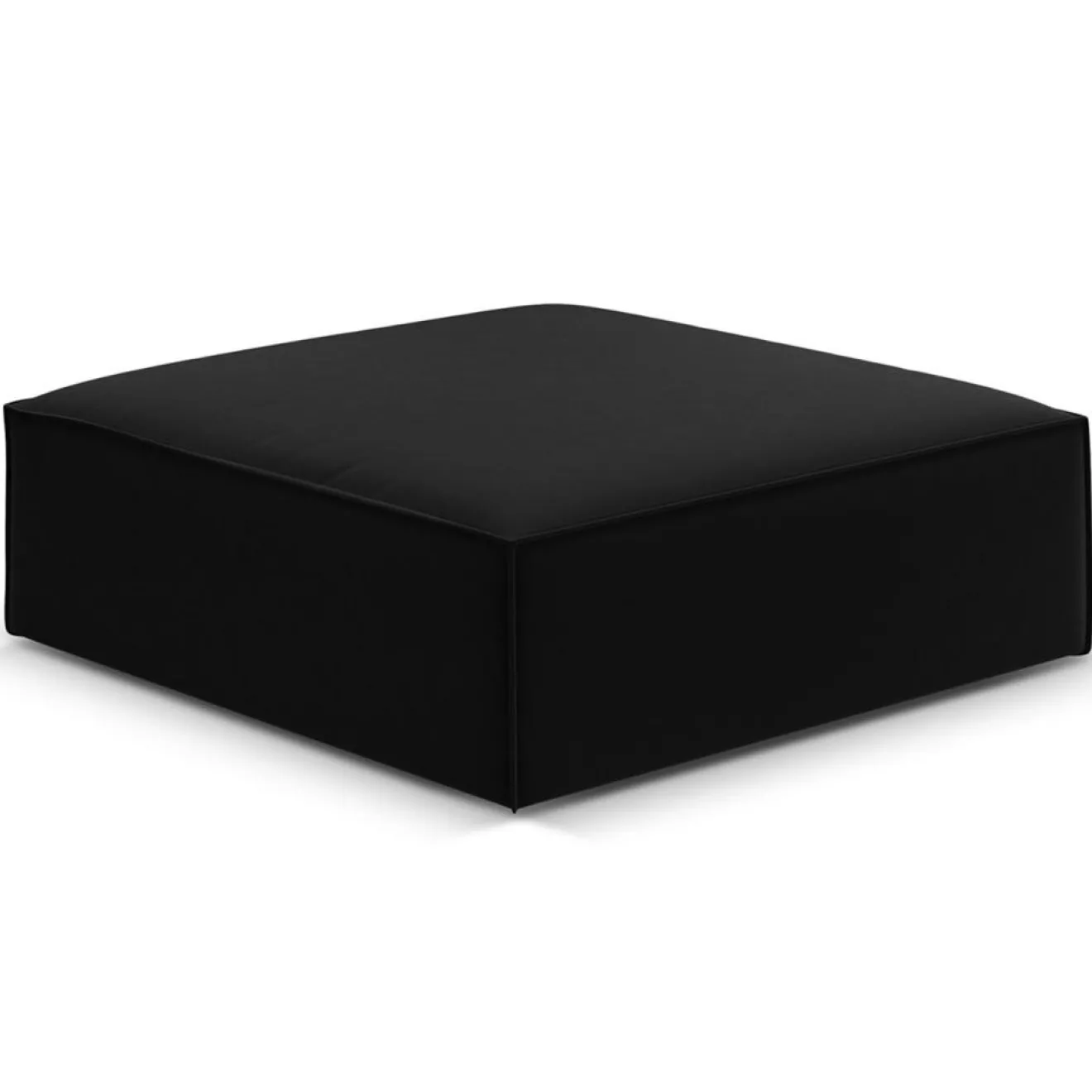 Clearance Mazzini Sofas Pouf Velours Vanda noir - 100x80x36 cm