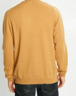 Homme Galeries Lafayette Pull 100% Cachemire Aron col rond beige