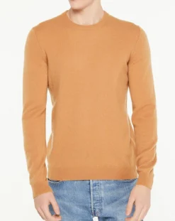 Homme Galeries Lafayette Pull 100% Cachemire Aron col rond beige
