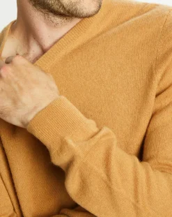 Online Galeries Lafayette Pull 100% Cachemire Avy col V beige