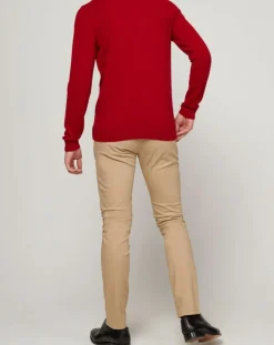 Best Galeries Lafayette Pull 100% Cachemire Bachsweat col rond rouge