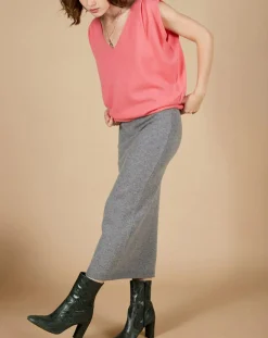 Femme Cashmere Tribu Pull 100% Cachemire Bella épaulettes rose