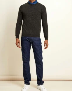 Uverny Pull 100% Cachemire col rond London anthracite