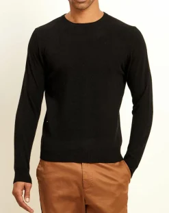 Sale Uverny Pull 100% Cachemire col rond London noir