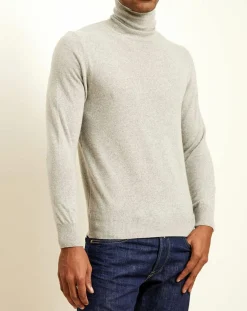 Online Uverny Pull 100% Cachemire col roulé Orlando gris clair