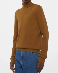 Homme Galeries Lafayette Pull 100% Cachemire col Roulé Uni Nachrol camel/gold