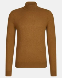 Homme Galeries Lafayette Pull 100% Cachemire col Roulé Uni Nachrol camel/gold