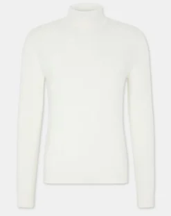 Discount Galeries Lafayette Pull 100% Cachemire col Roulé Uni Nachrol écru