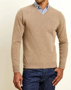 Homme Uverny Pull 100% Cachemire col V Dublin pavé