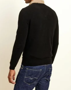 Uverny Pull 100% Cachemire col V Dublin noir