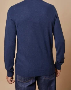 Homme Oscar et Louise Pull 100% Cachemire Jim col roulé bleu marine