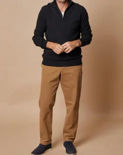 Homme Oscar et Louise Pull 100% Cachemire Jules col camionneur noir