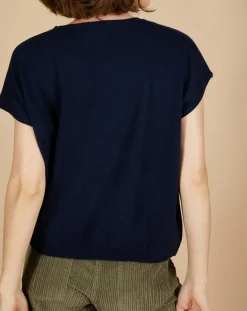 Best Cashmere Tribu Pull 100% Cachemire Laurène manches courtes nuit