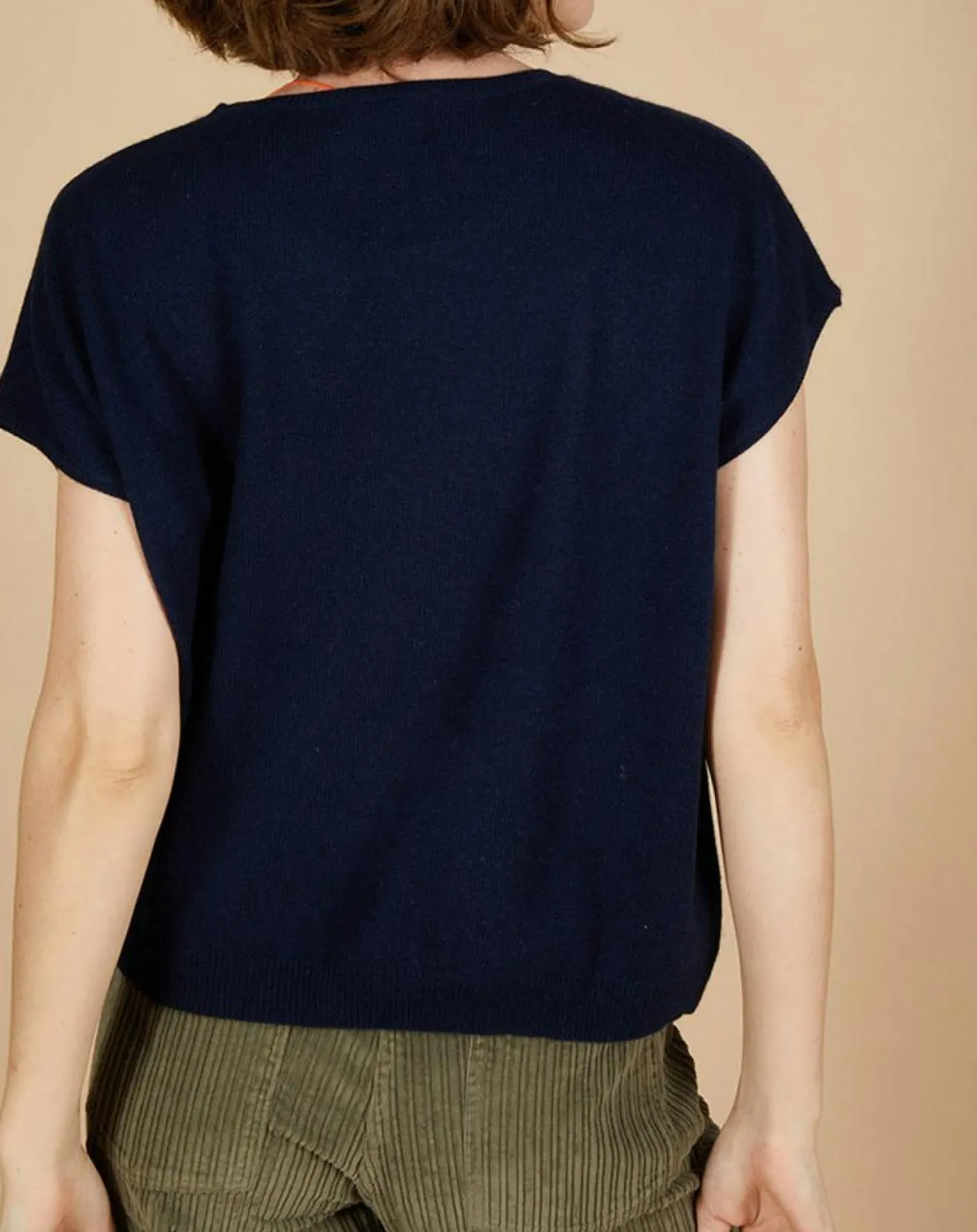 Best Cashmere Tribu Pull 100% Cachemire Laurène manches courtes nuit