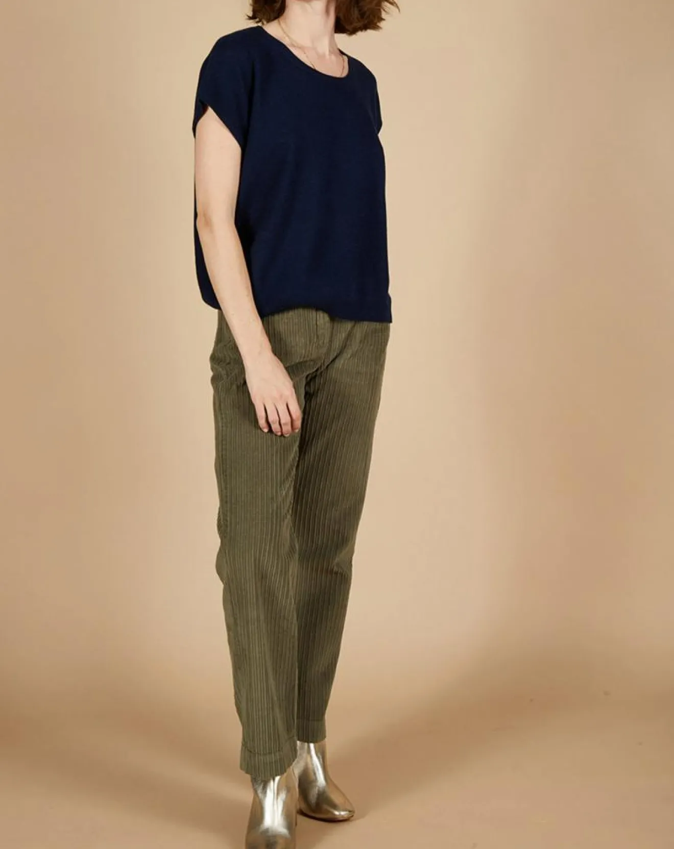 Best Cashmere Tribu Pull 100% Cachemire Laurène manches courtes nuit