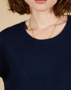 Best Cashmere Tribu Pull 100% Cachemire Laurène manches courtes nuit