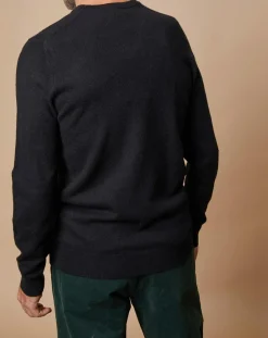 Homme Oscar et Louise Pull 100% Cachemire Lucien col V noir