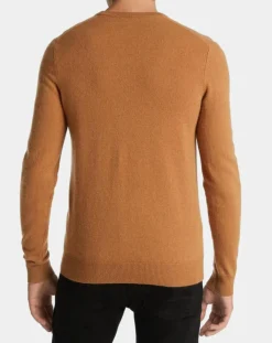 Homme Galeries Lafayette Pull 100% Cachemire Machron col rond camel