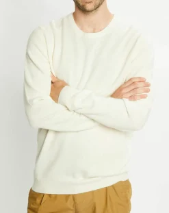 New Galeries Lafayette Pull 100% Cachemire Machron col rond écru