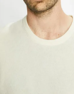 New Galeries Lafayette Pull 100% Cachemire Machron col rond écru