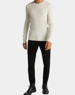 New Galeries Lafayette Pull 100% Cachemire Machron col rond écru