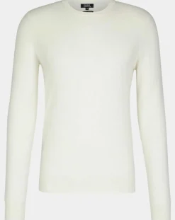 New Galeries Lafayette Pull 100% Cachemire Machron col rond écru