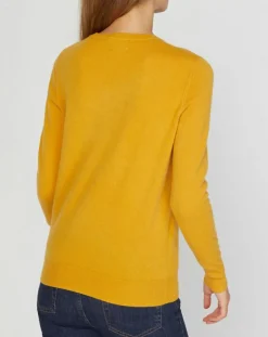 Online Galeries Lafayette Pull 100% Cachemire Nabri col rond jaune