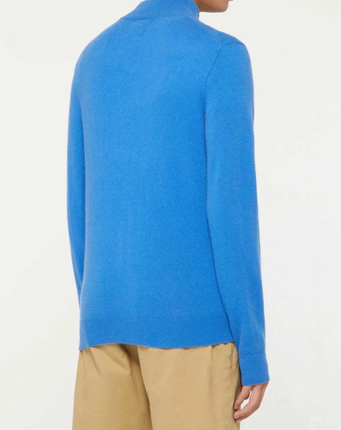 New Galeries Lafayette Pull 100% Cachemire Nachcam col zippé bleu