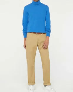 New Galeries Lafayette Pull 100% Cachemire Nachrol col roulé bleu