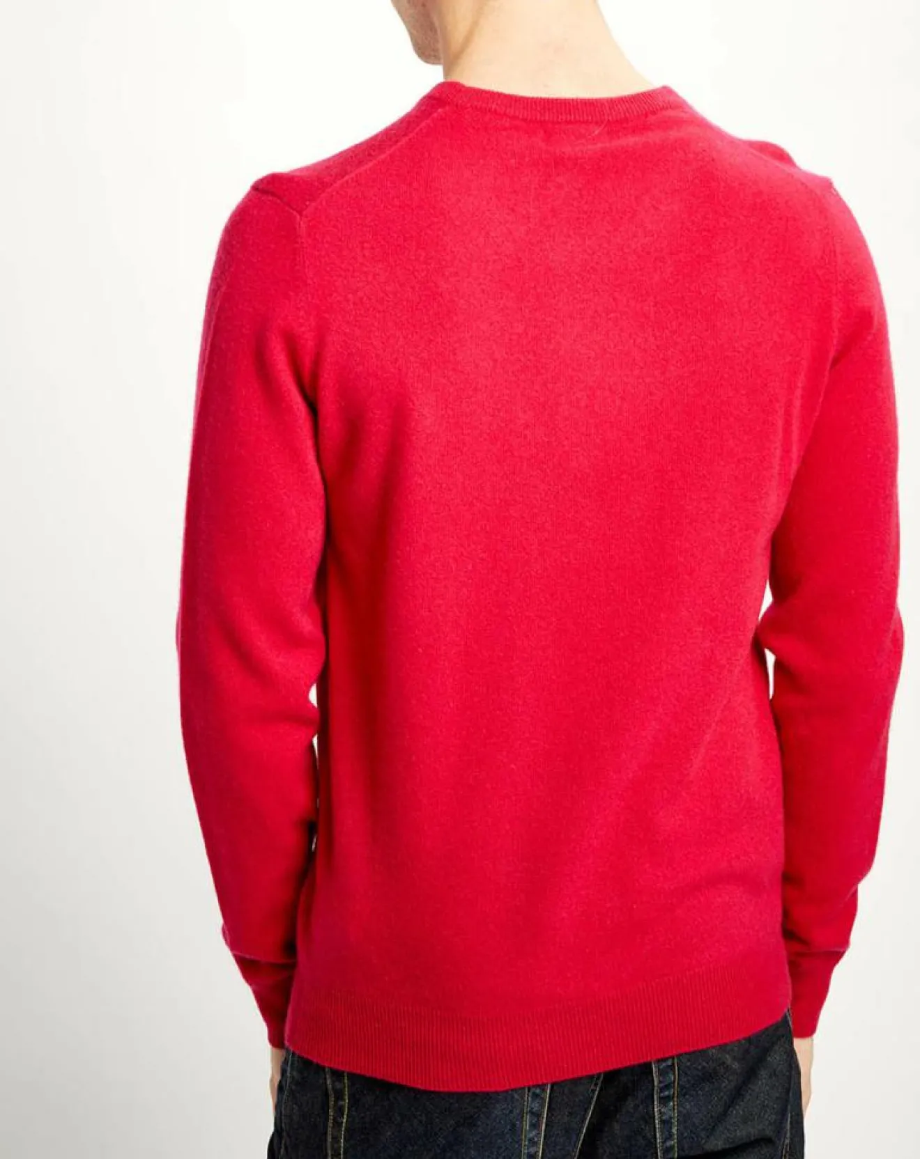 Clearance Galeries Lafayette Pull 100% Cachemire Nachron col ras du cou rouge clair