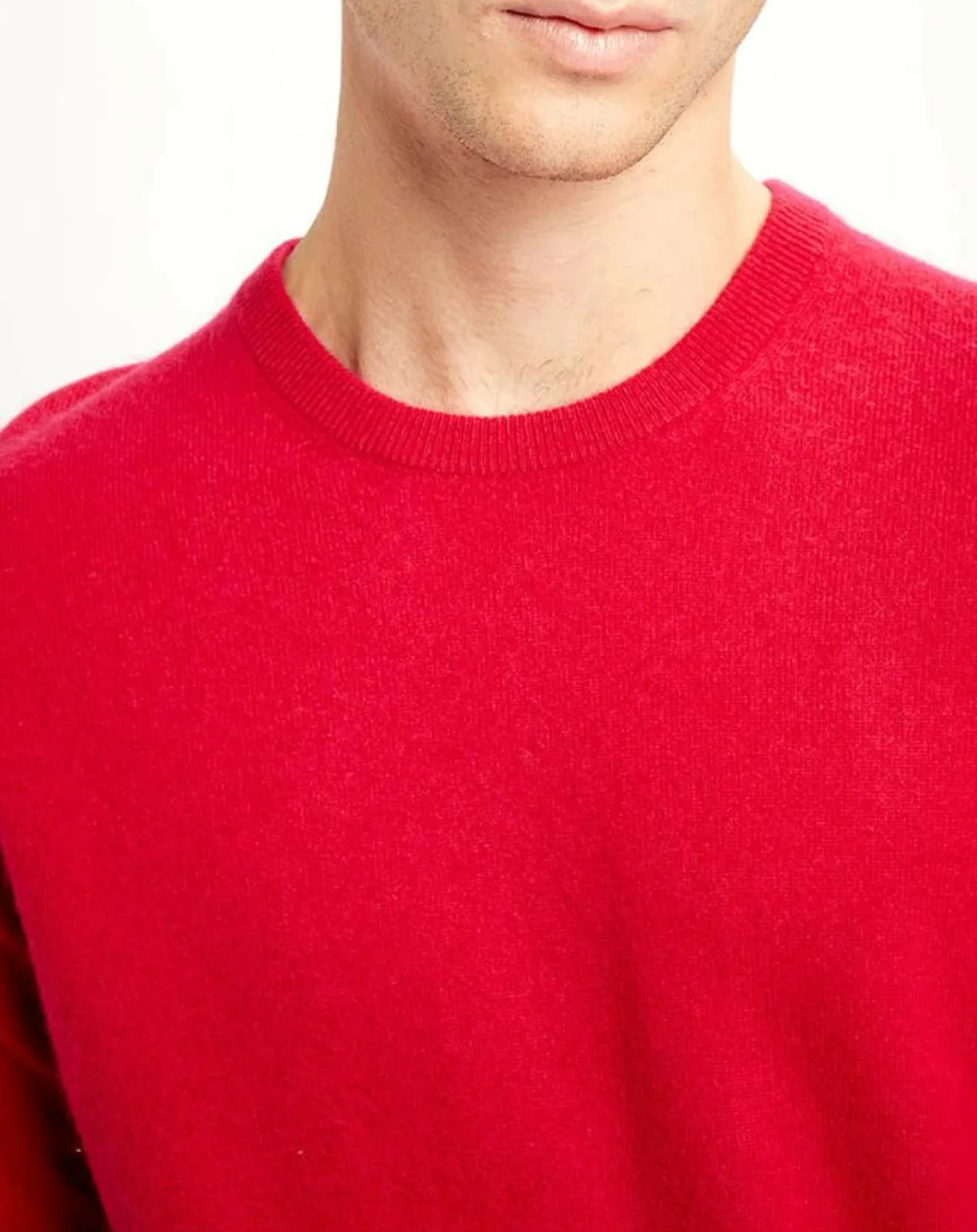 Clearance Galeries Lafayette Pull 100% Cachemire Nachron col ras du cou rouge clair