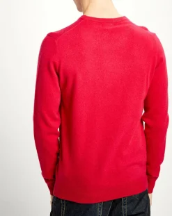 Homme Galeries Lafayette Pull 100% Cachemire Nachron col ras du cou rose foncé