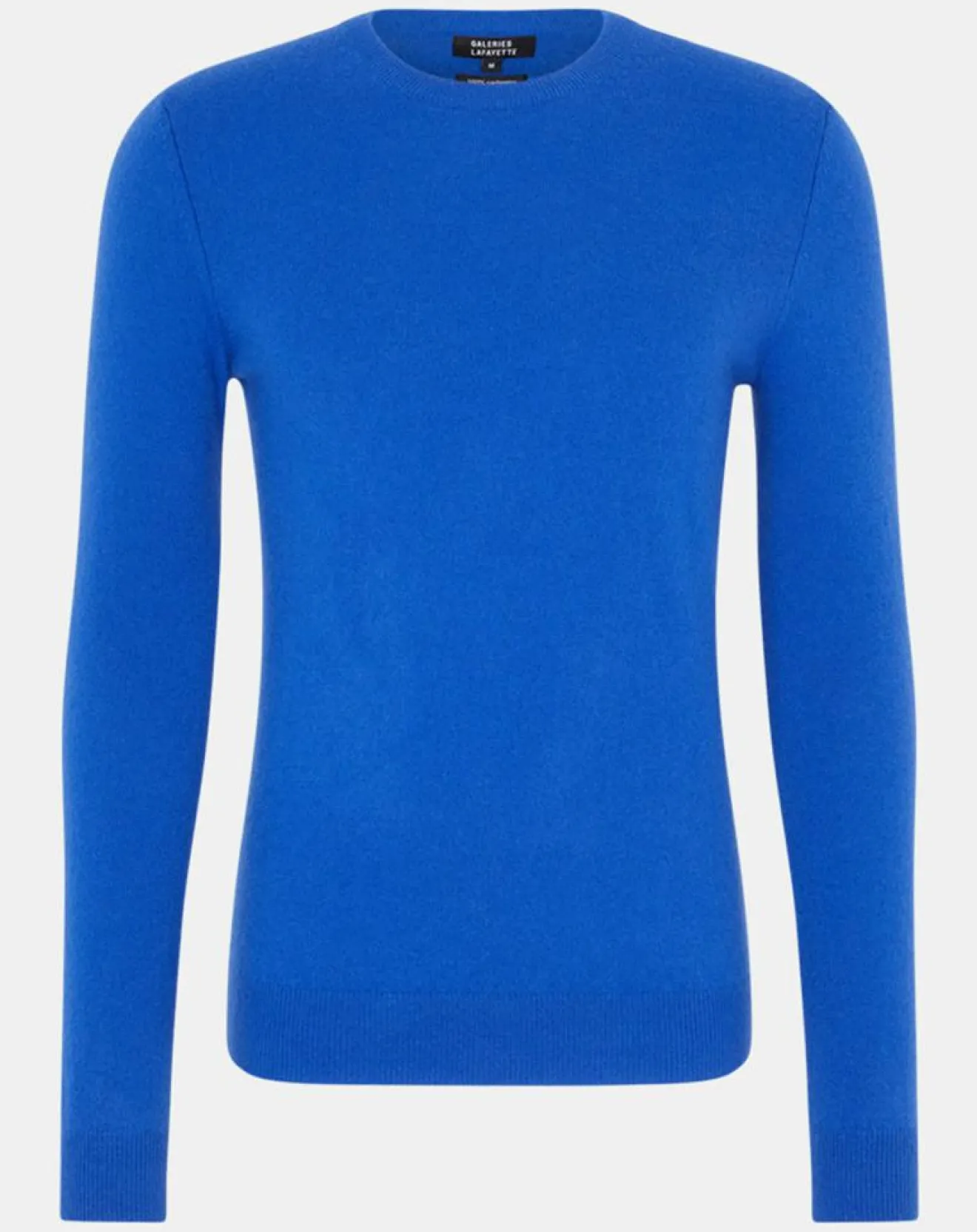 Homme Galeries Lafayette Pull 100% Cachemire Nachron col ras du cou bleu électrique
