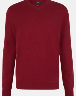 Best Galeries Lafayette Pull 100% Cachemire Nachve col V bordeaux