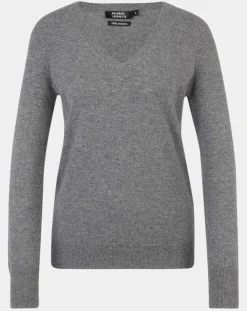 Best Galeries Lafayette Pull 100% Cachemire Nocon col V gris foncé