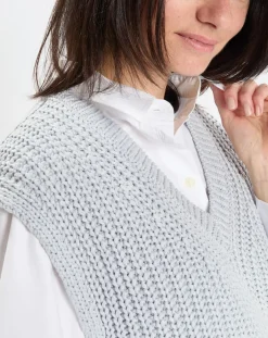 Femme Marc O'Polo Pull 100% Coton Bio Tie & Dye bleu/blanc