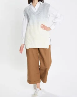 Femme Marc O'Polo Pull 100% Coton Bio Tie & Dye bleu/blanc