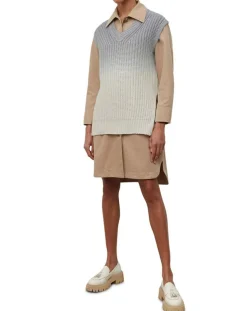 Femme Marc O'Polo Pull 100% Coton Bio Tie & Dye bleu/blanc