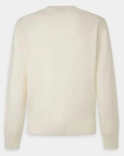 Homme Hackett London Pull 100% Laine d'agneau col V écru