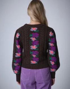 New Manoush Pull 100% Laine Heidi chocolat