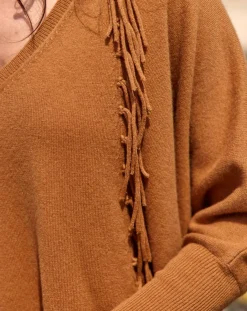 Femme Lauren Vidal Pull 100% Laine Naomi cannelle