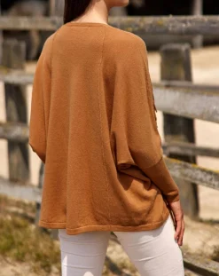 Femme Lauren Vidal Pull 100% Laine Naomi cannelle