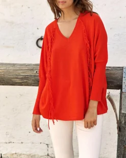 Online Lauren Vidal Pull 100% Laine Naomi orange