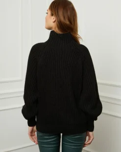 New Fleur de cachemire Pull 100% Laine Noa noir