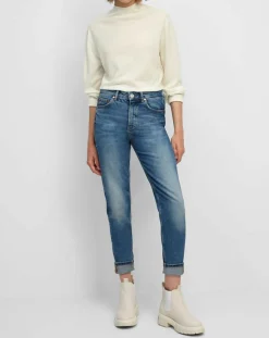 Femme Marc O'Polo Pull 100% Laine vierge Col montant écru