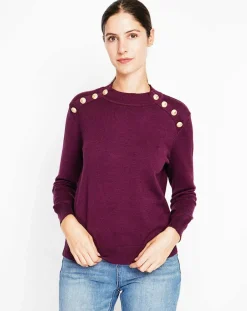 Femme Assuili Pull Adeline bordeaux