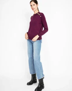 Femme Assuili Pull Adeline bordeaux